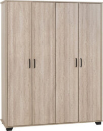 Seconique Oliver 4 Door Wardrobe Light Oak Effect - thumbnail 1