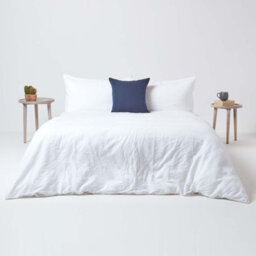 Homescapes Navy Blue European Linen Pillowcase, 40 X 40 Cm - thumbnail 5