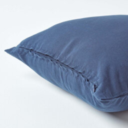 Homescapes Navy Blue European Linen Pillowcase, 40 X 40 Cm - thumbnail 3