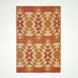 Homescapes Luxury Outdoor Rug Waterproof Reversible For Garden Patio, 150 X 240 Cm, Orange, 100% Recycled, Anya Aztec