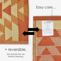 Homescapes Luxury Outdoor Rug Waterproof Reversible For Garden Patio, 150 X 240 Cm, Orange, 100% Recycled, Anya Aztec - thumbnail 6