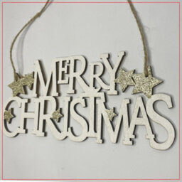 Neel Blue Wooden Christmas Table Sign, Merry Christmas Sign & Xmas Tabletop Centrepiece, Wood Table Ornament - thumbnail 5