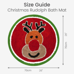 Allure Bath Fashions Christmas Tufted Rudolph Round Bath Mat - thumbnail 6