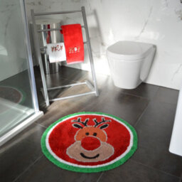Allure Bath Fashions Christmas Tufted Rudolph Round Bath Mat - thumbnail 3