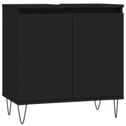 Berkfield Bathroom Cabinet Black 58X33X60 Cm Engineered Wood - thumbnail 2