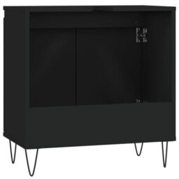Berkfield Bathroom Cabinet Black 58X33X60 Cm Engineered Wood - thumbnail 7