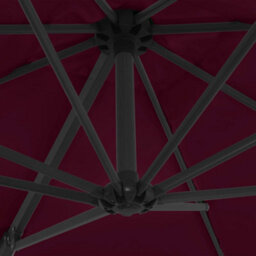 Walplus Cantilever Garden Parasol With Steel Pole Bordeaux Red 250X250 Cm - thumbnail 6