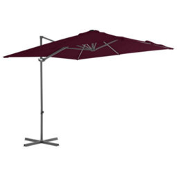 Walplus Cantilever Garden Parasol With Steel Pole Bordeaux Red 250X250 Cm