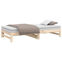 Berkfield Pull-Out Day Bed 2X(80X200) Cm Solid Wood Pine - thumbnail 6
