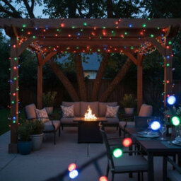 Pegdev - Pdl Led Cluster Lights Rgb With Flash Black Rubber Cable Mains Fairy String Lighting Outdoor Indoor Connectable 5M - thumbnail 3