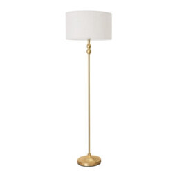 Valuelights Maggie Gold Metal Candlestick Floor Lamp With White Fabric Lamp Shade And Led Bulb - thumbnail 2