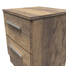 Trent 2 Drawer Bedside Cabinet In Vintage Oak (Ready Assembled) - thumbnail 4