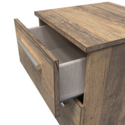 Trent 2 Drawer Bedside Cabinet In Vintage Oak (Ready Assembled) - thumbnail 5