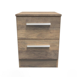 Trent 2 Drawer Bedside Cabinet In Vintage Oak (Ready Assembled) - thumbnail 1