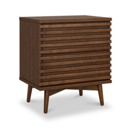 Kari Dark Oak 2 Drawer Bedside Table - By Roseland Furniture - thumbnail 1