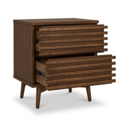 Kari Dark Oak 2 Drawer Bedside Table - By Roseland Furniture - thumbnail 4