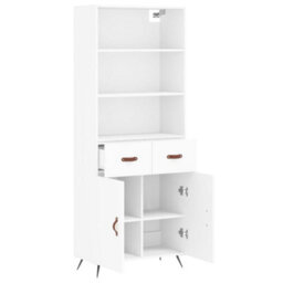 Berkfield Highboard White 69.5X34X180 Cm Engineered Wood - thumbnail 4