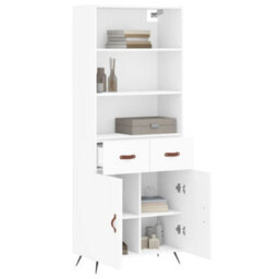 Berkfield Highboard White 69.5X34X180 Cm Engineered Wood - thumbnail 3