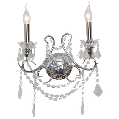Vivianne Chrome Cut Glass Wall Chandelier - image 1