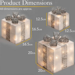 Christow Christmas Set Of 3 Led Light Up Present Decoration - thumbnail 7