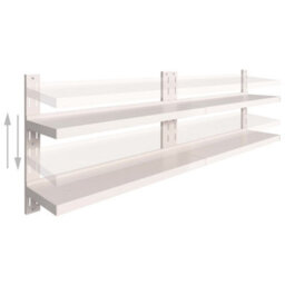 Berkfield 2-Tier Floating Wall Shelves 2 Pcs Stainless Steel 240X30 Cm - thumbnail 3