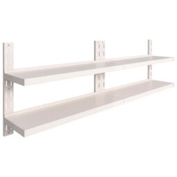 Berkfield 2-Tier Floating Wall Shelves 2 Pcs Stainless Steel 240X30 Cm - thumbnail 2