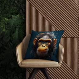 Warren Reed Designer Splashart Realistic Monkey Face Outdoor Cushion 45Cm X 45Cm - thumbnail 2