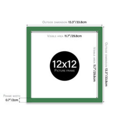 12X12 Green Picture Frame (30.5 X 30.5Cm) Poster, Photo, Artwork, Gallery Wall Or Print - thumbnail 3