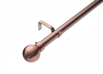 Lister Cartwright 28mm Antique Copper Fixed Metal Curtain Pole Set With Ball Finial (120 Cm) - image 1