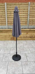 Signature Weave 2.5M Table Parasol Sun Shade Umbrella With Tilt Grey Canopy - thumbnail 3