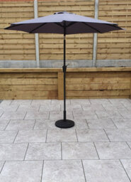 Signature Weave 2.5M Table Parasol Sun Shade Umbrella With Tilt Grey Canopy - thumbnail 6