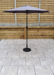 Signature Weave 2.5M Table Parasol Sun Shade Umbrella With Tilt Grey Canopy - thumbnail 7