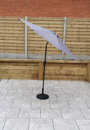 Signature Weave 2.5M Table Parasol Sun Shade Umbrella With Tilt Grey Canopy - thumbnail 4