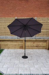 Signature Weave 2.5M Table Parasol Sun Shade Umbrella With Tilt Grey Canopy - thumbnail 5