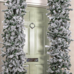 Samuel Alexander 8Ft (2.52M) Slimline Single Door Artificial Snow Flocked Christmas Tree Arch In Green With 2000 Tips - thumbnail 1