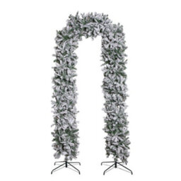 Samuel Alexander 8Ft (2.52M) Slimline Single Door Artificial Snow Flocked Christmas Tree Arch In Green With 2000 Tips - thumbnail 8