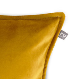 rucomfy Beanbags Rucomfy Velvet 45X45Cm Cushion - Mustard Soft Decorative Throw Pillow - thumbnail 2