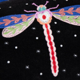Wylder Darkling Beetles Embroidered Velvet Cushion Cover - thumbnail 3