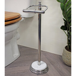 Showerdrape Opera White/chrome Freestanding Toilet Roll Holder - thumbnail 1