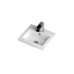 Hudson Reed Fusion Floor Standing 1 Door Vanity Unit & Polymarble Basin, Stylish Vanity Unit With Basin, Gloss Grey, 400mm - thumbnail 3