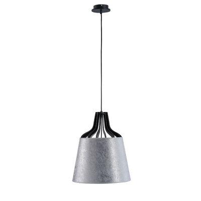 Luminosa Lighting Luminosa Ivo Dome Pendant Ceiling Light Silver, 38Cm, 1X E27