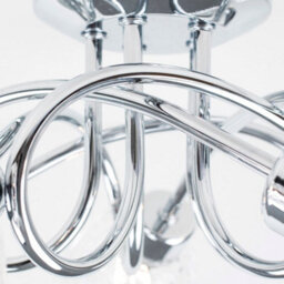 Valuelights Reyka 5 Way Polished Chrome Curved Arm Flush Ceiling Light With Swirled Glass Shades - thumbnail 6