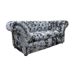 Chesterfield 2 Seater Lustro Flint Fabric Buttoned Seat Sofa Bespoke In Balmoral Style - thumbnail 2