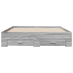 Berkfield Bed Frame With Drawers Without Mattress Grey Sonoma 150X200 Cm King Size - thumbnail 4