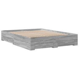 Berkfield Bed Frame With Drawers Without Mattress Grey Sonoma 150X200 Cm King Size - thumbnail 3