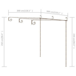 Walplus Garden Pergola Antique Brown 3X3X2.5 M Iron - thumbnail 7