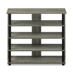 Walplus French Oak Grey Corner Desk With Storage Shelves For Home Office - thumbnail 4