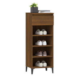 Berkfield Shoe Rack Brown Oak 40X36X105 Cm Engineered Wood - thumbnail 4