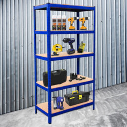 MonsterShop T-Rax Pack Of 3 Garage Shelving Units - 5 Tier Heavy Duty Rack For Storage Steel Utility Shelves - thumbnail 6