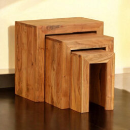 45Cm Set 3 Wooden Nest Of Tables - thumbnail 3